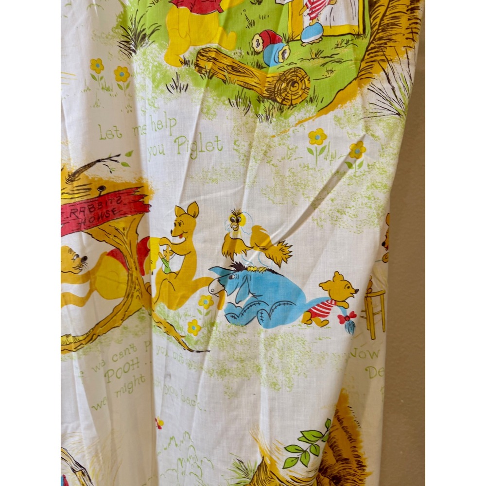 Vintage 1970s Sears Perma-Prest Winnie the Pooh Crib Sheet Disney Characters 70s - Picture 5 of 14
